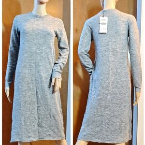 NWT ZARA gray marl WOOL AND ALPACA BLEND DRESS LIMITED EDITION